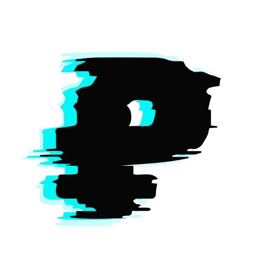 Стикер 55 Glitch Font