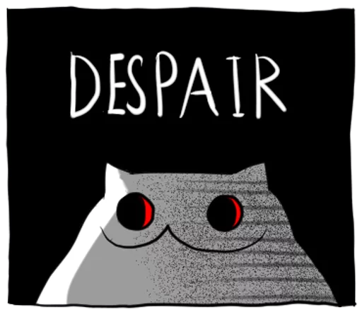 😐 Стикер «Gloomy Cat» для Telegram