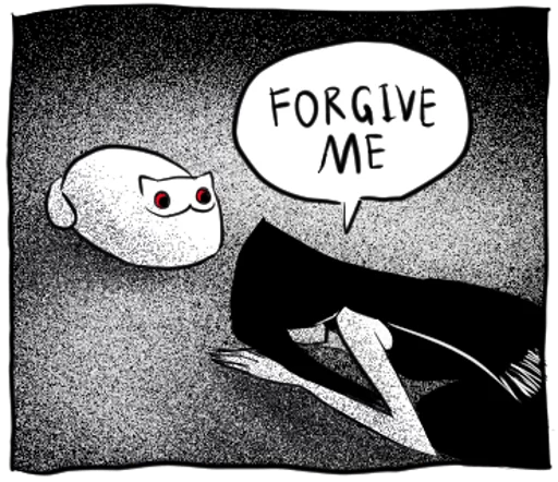 🙇 Стикер «Gloomy Cat» для Telegram