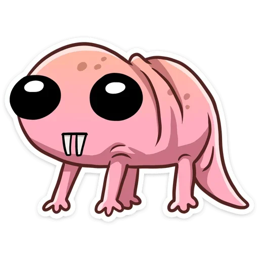 🥺 Стикер «Голый землекоп Naked mole» для Telegram