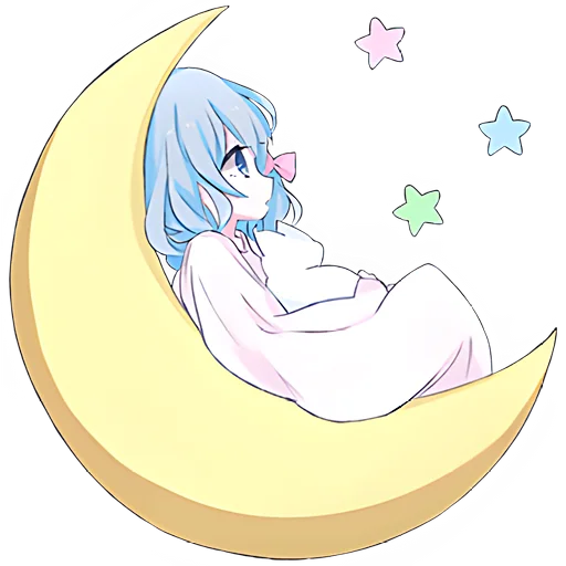 😴 Стикер «Голубая девочка» для Telegram