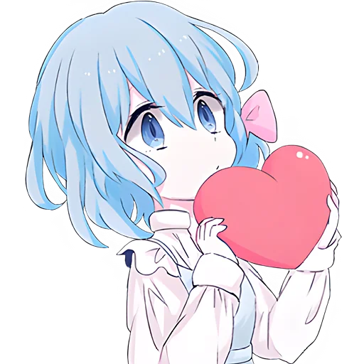 ❤️ Стикер «Голубая девочка» для Telegram