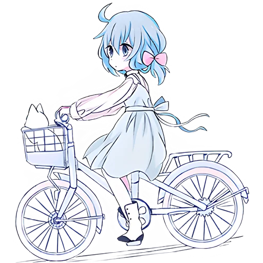 🚲 Стикер «Голубая девочка» для Telegram