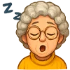 😴 Эмодзи «Милая бабуля» для Telegram