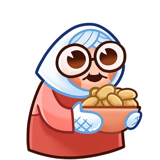 🥮 Стикер «Бабуля без текста» для Telegram