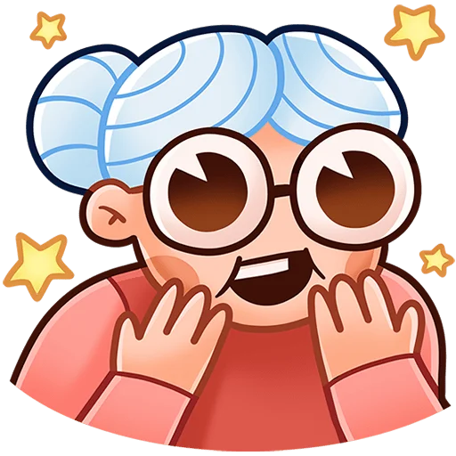 🤩 Стикер «Бабуля без текста» для Telegram