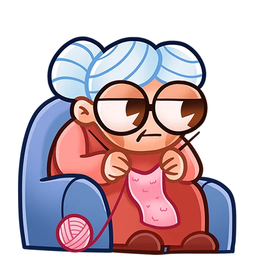 🧶 Стикер «Бабуля без текста» для Telegram