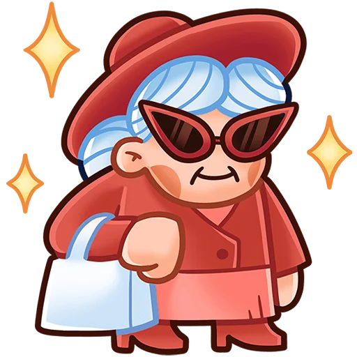 👠 Стикер «Бабуля без текста» для Telegram