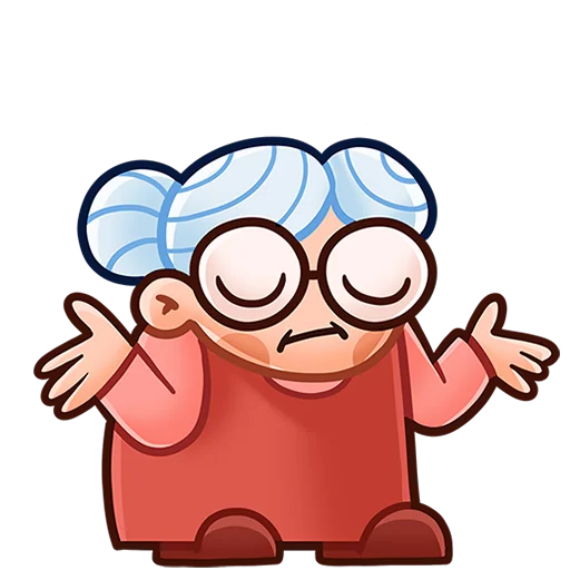 🤷‍♀️ Стикер «Бабуля без текста» для Telegram