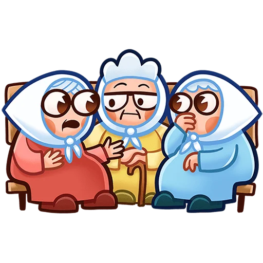 🫢 Стикер «Бабуля без текста» для Telegram
