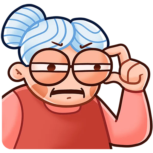 😒 Стикер «Бабуля без текста» для Telegram