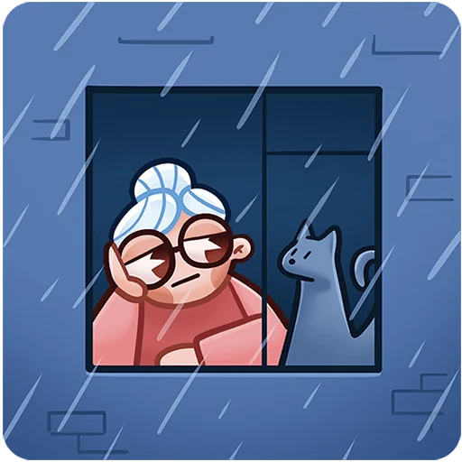 😔 Стикер «Бабуля без текста» для Telegram