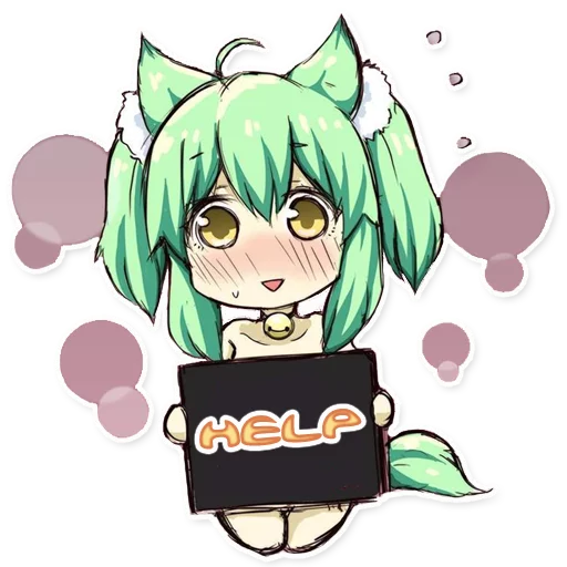 😨 Стикер «Green Tea Neko» для Telegram