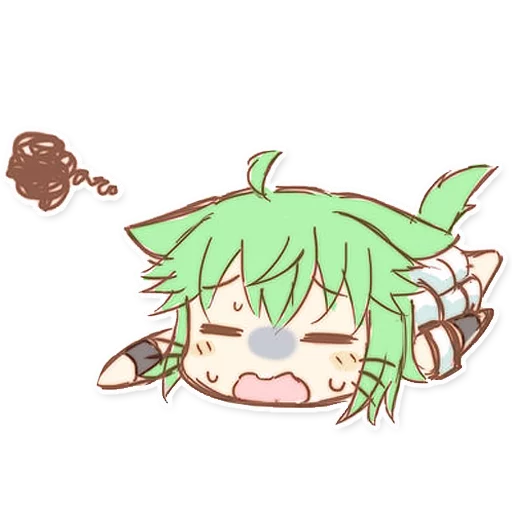 😴 Стикер «Green Tea Neko» для Telegram