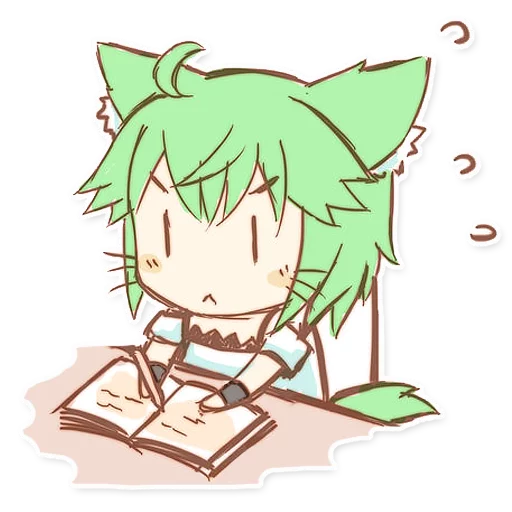 ✍ Стикер «Green Tea Neko» для Telegram