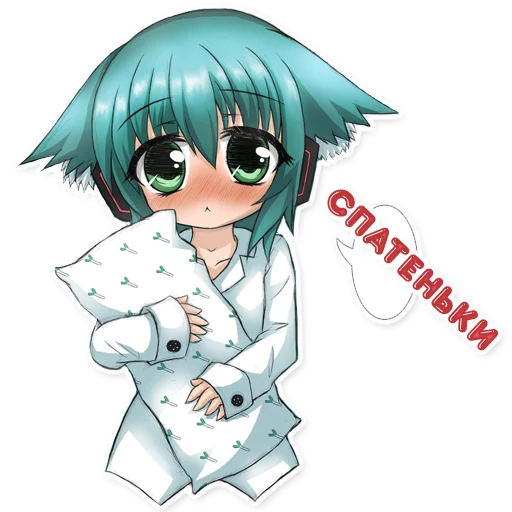 💤 Стикер «Green Tea Neko» для Telegram
