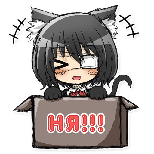 😊 Стикер «Green Tea Neko» для Telegram