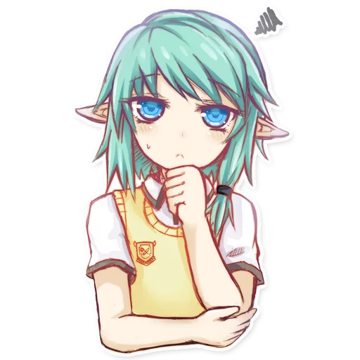 🤔 Стикер «Green Tea Neko» для Telegram