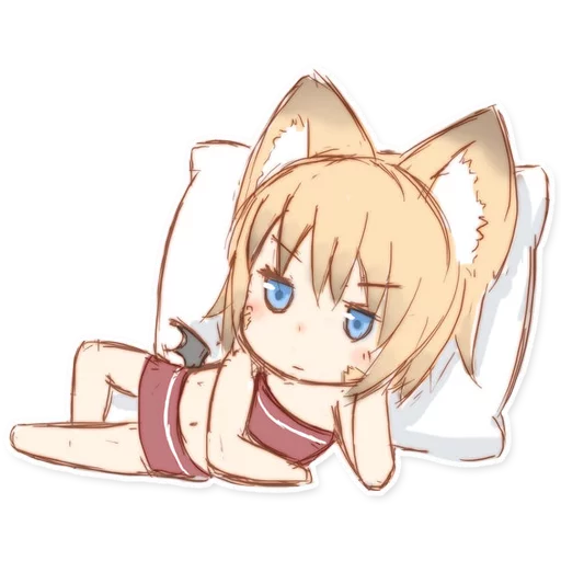 😴 Стикер «Green Tea Neko» для Telegram