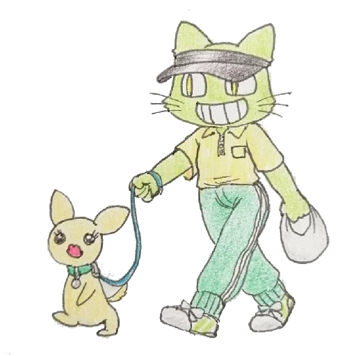 🙊 Стикер «ミド猫» для Telegram