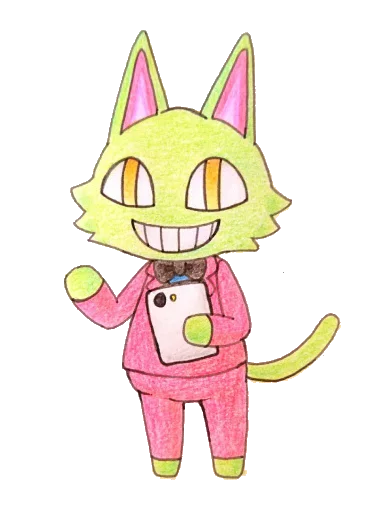 ☹ Стикер «ミド猫» для Telegram