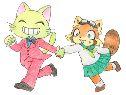 😖 Стикер «ミド猫» для Telegram