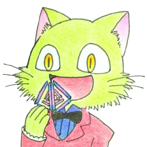 😞 Стикер «ミド猫» для Telegram