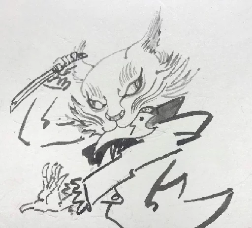 😟 Стикер «ミド猫» для Telegram