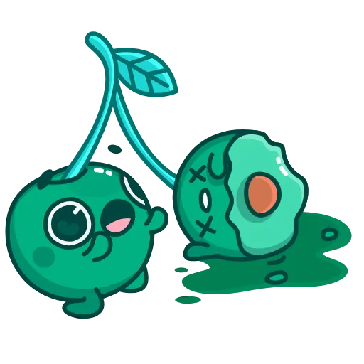 😵 Стикер «Green Cherry» для Telegram