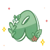 Стикерпак green cute doodle для Telegram