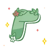 🔠 Эмодзи «green cute doodle» для Telegram