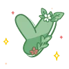 🔠 Эмодзи «green cute doodle» для Telegram