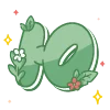 🔠 Эмодзи «green cute doodle» для Telegram