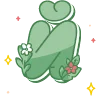 🔠 Эмодзи «green cute doodle» для Telegram