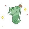 1️⃣ Эмодзи «green cute doodle» для Telegram