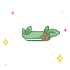 🔠 Эмодзи «green cute doodle» для Telegram