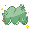 🔠 Эмодзи «green cute doodle» для Telegram