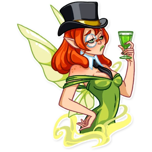 🎩 Стикер «Green Fairy» для Telegram