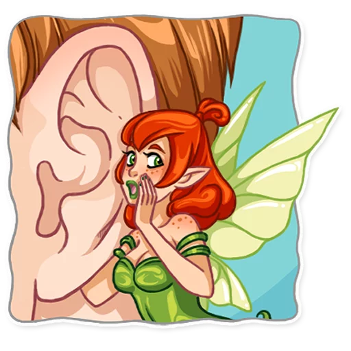 👂 Стикер «Green Fairy» для Telegram