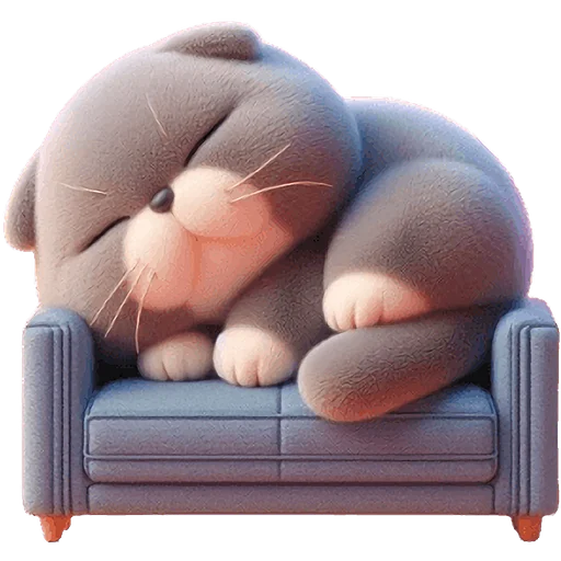😴 Стикер «Серый котик» для Telegram