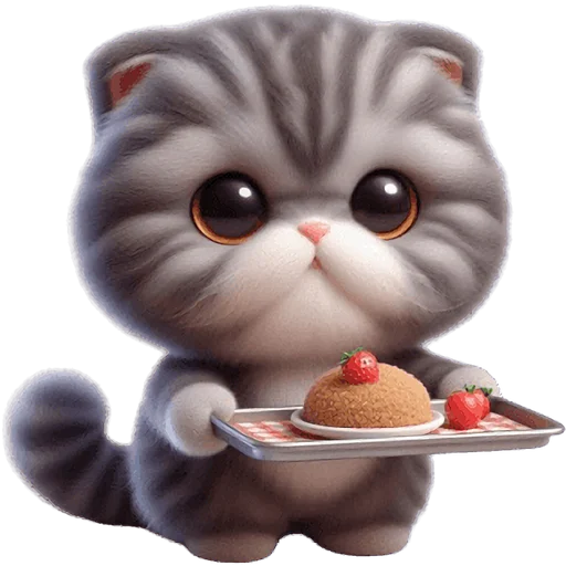 🍒 Стикер «Серый котик» для Telegram