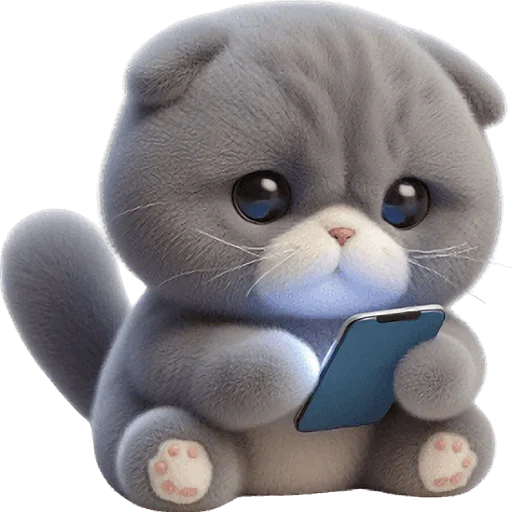 📱 Стикер «Серый котик» для Telegram