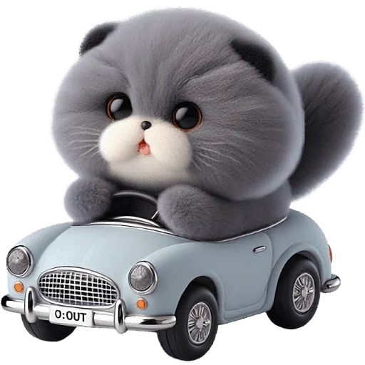 🚗 Стикер «Серый котик» для Telegram