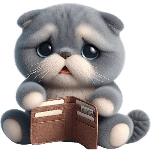 😕 Стикер «Серый котик» для Telegram