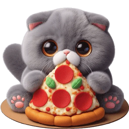 🍕 Стикер «Серый котик» для Telegram