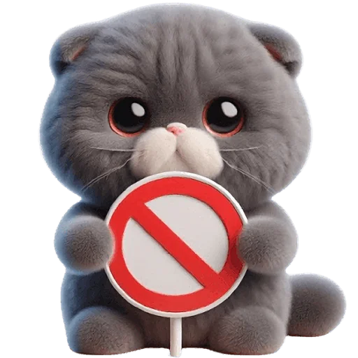 ❌ Стикер «Серый котик» для Telegram