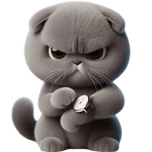 🕰 Стикер «Серый котик» для Telegram