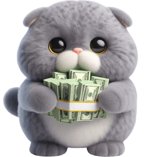 🤑 Стикер «Серый котик» для Telegram