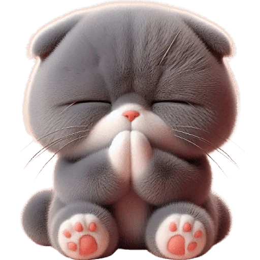 🙏 Стикер «Серый котик» для Telegram
