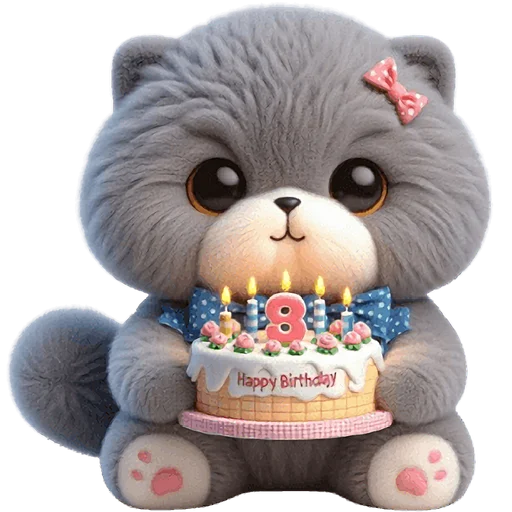 🎂 Стикер «Серый котик» для Telegram